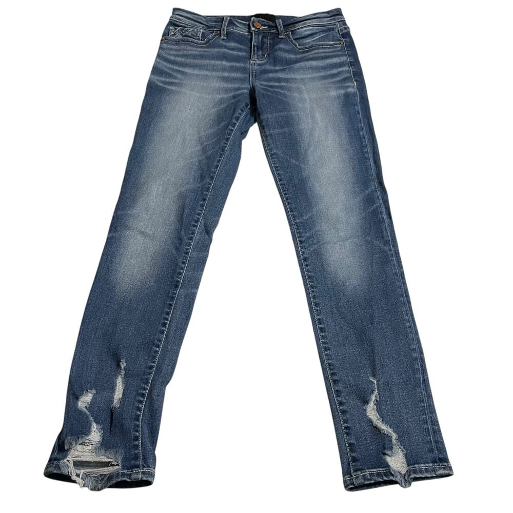 Buckle Black Womens Jeans Size 25 Boyfriend Style Mid Rise Stretch Zip Fly Denim